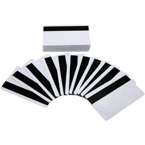 100packs 5/16inch HiCo Magnetic Stripe Premium White PVC Cards - CR80 30Mil Blank PVC Plastic Credit/Gift/Photo ID Badge Card - Printable for Card ID Printers