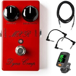 MXR CSP102SL Script Dyna Comp Compressor Effects Pedal Bundle with Instrument Cable, 2 Patch Cables, and Tuner