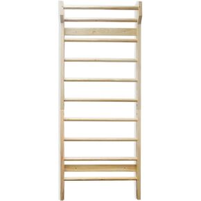 Urban Cycling Apparel Swedish Ladder Wood Stall Bar Suspension Trainer – Physical Therapy & Gymnastics Ladder w/ 10 Strategic Rods. Solid Pine.