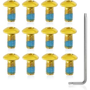 SPEEDWOX 12 Pcs Bicycle Rotor Screws, Disc Brake Rotor Bolts M5x10mm, MTB Rotor Bolts with T25 Star Wrench for Road Bike