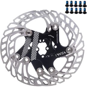 YBEKI Bike Disc Brake Rotor 140mm 160mm 180mm 203mm disc Brake Rotor with 6 Bolts for Road Bike Mountain Bike MTB BMX Stainless Steel Bicycle Rotor (black, 160)