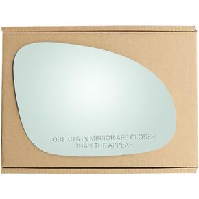 Side Mirror Replacement Glass fit for Volkswagen VW Passat Rabbit Jetta Eos R32 GTI Driver Left Side LH Flat Non Heated, Including Adhesive Pads