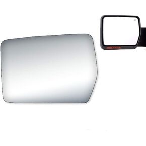 Side Mirror Replacement Glass fit for 2004 2005 2006 2007 2008 Ford F150 Flat LH Left Driver Side Including Adhesive, Non Towing Mirror Glass Non Heated