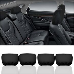 4PCS Car Headrest Covers, Soft Breathable Car Seat Head Rest Protector, Automotive Accessories for Van, SUV, Truck, All Car Models