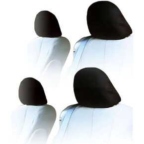 Yupbizauto 4X Cars Trucks & Cover DVD tv Monitors Solid Black Polyester Universal Headrest Covers with Foam Backing- Set of 4