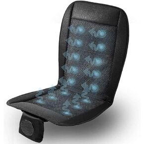 Zone Tech Cooling Car Seat Cushion - Black 12V Automotive Adjustable Temperature Comfortable Cooling Car Seat Cushion