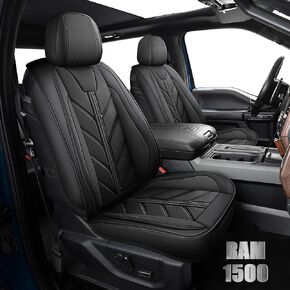 Pickup Seats Covers Compatible with Dodge Ram 1500 2009-2024 Limited Laramie Big Horn Truck Pleather Seat Covers Custom Fit Dodge Ram 2500 3500 Crew Cab& Quad Cab (Black)