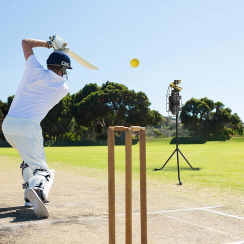 آلة رمي البيسبول والكريكيت 666BHA، زاوية وسرعة وفاصل إطلاق قابل للتعديل، من 40 إلى 68 ميلاً في الساعة، تعمل مع كرات البيسبول العادية والكريكيت للتدريب الفردي والتدريب in Kuwait