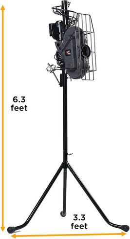 آلة رمي البيسبول والكريكيت 666BHA، زاوية وسرعة وفاصل إطلاق قابل للتعديل، من 40 إلى 68 ميلاً في الساعة، تعمل مع كرات البيسبول العادية والكريكيت للتدريب الفردي والتدريب in Kuwait