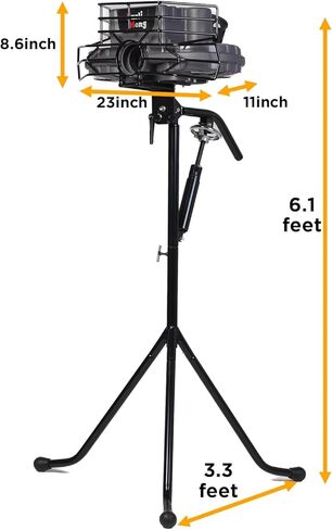 Furlihong 777BHA 2 في 1 آلة البيسبول والكريكيت، زاوية وسرعة قابلة للتعديل، عجلات مزدوجة، 30 إلى 95 ميلا في الساعة، رمي أي نوع من الملعب، تأتي مع 3 كرات تدريب in Kuwait