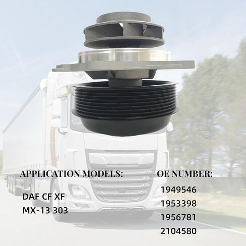مضخة مياه الشاحنة الميكانيكية WP10343 تبريد المحرك مناسب لـ DAF CF/XF MX-13 303 ومتوافق مع رقم OE البديل 1949546 1953398 1956781 2104580 in Saudi Arabia