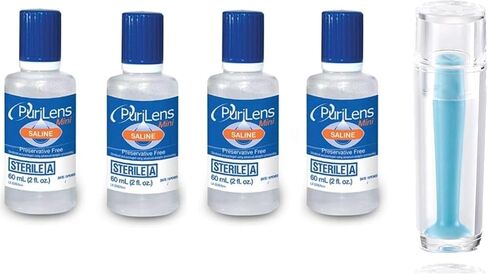 JT HOME - Mini Preservative Free Saline 2-Fl. Oz Airline Approved Travel Size. Unisol 4 Replacement, (Pack of 4) - Hard Contact Lens Remover Tool for RGP and Scleral Lenses - Plunger Suction in Saudi Arabia
