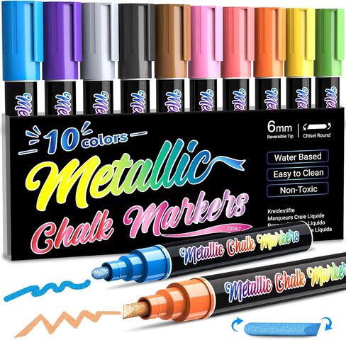 White Window Chalk Markers Pen: 6 Pack White Glass Marker, Liquid Chalk Marker for Chalkboard Signs, Car Window Paint Marker Pen for Bistro, Jars, Erasable, Non-Toxic, 5 Nib Sizes (1, 3, 6, 10, 15mm) in Saudi Arabia