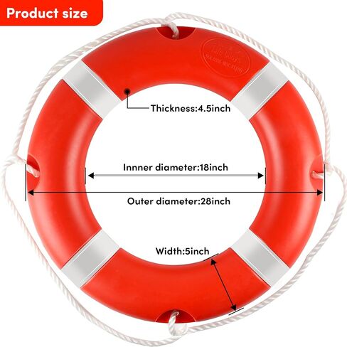 Life Ring 23"/28" Orange Boat Safety Throw Ring Professional Boat Throw Ring Emergency Use Life Ring Buoy for Rescue Lifeguard Lifesaving in Saudi Arabia