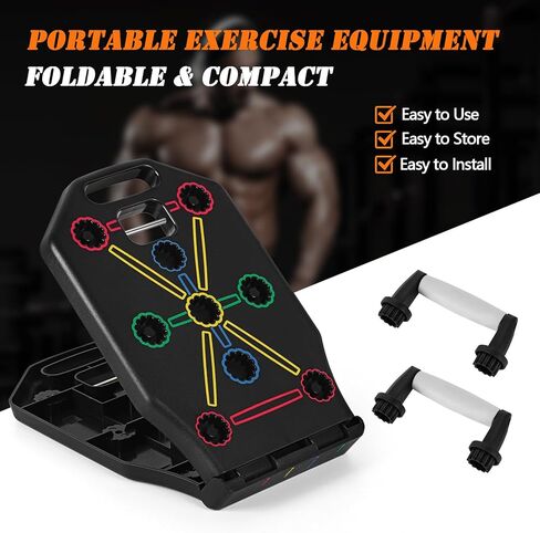 لوح رفع متعدد الوظائف، مقابض شريط دفع لأعلى، معدات تمرين منزلية محمولة، حوامل تدريب القوة الاحترافية مع أشرطة مقاومة وبكرة للبطن للرجال والنساء على الأرض in Kuwait
