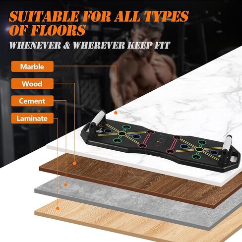 لوح رفع متعدد الوظائف، مقابض شريط دفع لأعلى، معدات تمرين منزلية محمولة، حوامل تدريب القوة الاحترافية مع أشرطة مقاومة وبكرة للبطن للرجال والنساء على الأرض in Kuwait