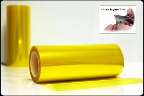 Optix JDM Yellow Tint Vinyl Cover Wrap Film Gloss Headlight Fog Lights - 12" x 36" Inch in Kuwait