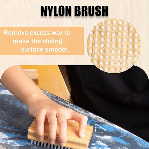 مجموعة شمع لوح التزلج، مجموعة شمع التزلج، مجموعة فرش لوح التزلج مكونة من ثلاثة مجموعة فرش هيكل قاعدة متجددة، مجموعات فرش من النايلون/النحاس/شعر الخيل للتزلج على الجليد in Kuwait