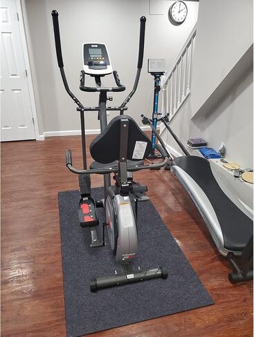 Fitness Equipment Mats, Protective Flooring Under Elliptical Machine mat Absorbent/Waterproof Exercise Equipment Floor Household Equipment Mat Washable (36inch x 60inch), Dark Gray (Drekan010) in Saudi Arabia