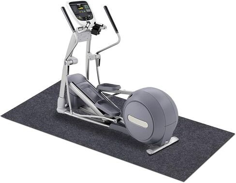 Fitness Equipment Mats, Protective Flooring Under Elliptical Machine mat Absorbent/Waterproof Exercise Equipment Floor Household Equipment Mat Washable (36inch x 60inch), Dark Gray (Drekan010) in Saudi Arabia