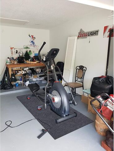 Fitness Equipment Mats, Protective Flooring Under Elliptical Machine mat Absorbent/Waterproof Exercise Equipment Floor Household Equipment Mat Washable (36inch x 60inch), Dark Gray (Drekan010) in Saudi Arabia