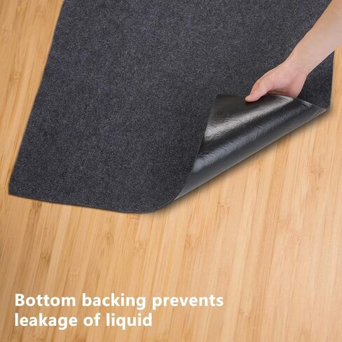 Fitness Equipment Mats, Protective Flooring Under Elliptical Machine mat Absorbent/Waterproof Exercise Equipment Floor Household Equipment Mat Washable (36inch x 60inch), Dark Gray (Drekan010) in Saudi Arabia