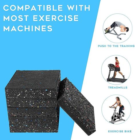 Luwint Thick Treadmill Mat, 5'' x 5'' x 1'', High Density Rubber in Saudi Arabia
