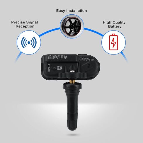TPMS Sensor 68249197AA Preprogrammed Tire Pressure Monitoring System Replacement for 2014-2018 RAM 1500 2500 3500 4500 5500 Jeep Cherokee OE# 68249197AA 68239720AA- 4Pack in Saudi Arabia