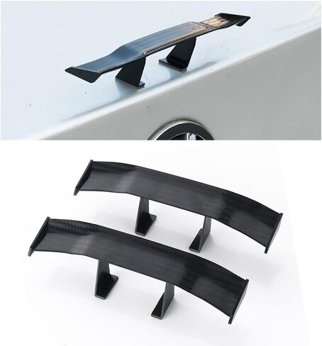 2 PCS Car Mini Spoiler Wing,6.7 Inch Car Tail Wing Mini Auto Carbon Fiber Texture Decoration Without Perforation,Universal Mini Tiny Trunk Spoiler Auto exteriores Rear Tail Wings for Most Cars in Saudi Arabia