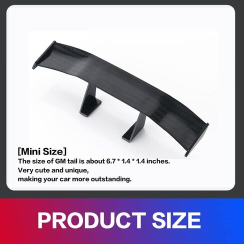2 PCS Car Mini Spoiler Wing,6.7 Inch Car Tail Wing Mini Auto Carbon Fiber Texture Decoration Without Perforation,Universal Mini Tiny Trunk Spoiler Auto exteriores Rear Tail Wings for Most Cars in Saudi Arabia
