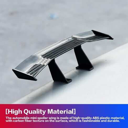 2 PCS Car Mini Spoiler Wing,6.7 Inch Car Tail Wing Mini Auto Carbon Fiber Texture Decoration Without Perforation,Universal Mini Tiny Trunk Spoiler Auto exteriores Rear Tail Wings for Most Cars in Saudi Arabia