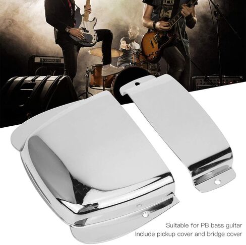 Bass Guitar Vintage Bridge Cover, Zinc Alloy Bass Guitar Bridge Cover with Screws for Electric Bass Guitar (Black) in Saudi Arabia