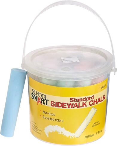School Smart - 248431 Assorted Colors Sidewalk Chalk - 4" H x 1" Dia - (Pack of 20) in Saudi Arabia