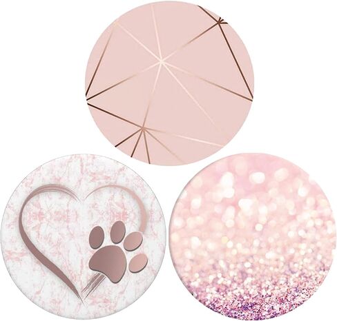 حامل هاتف قابل للطي بمقابض دوارة 360 درجة للهواتف والأجهزة اللوحية (3 عبوات) - قلب أبيض وذهبي وردي ورخام هندسي وذهبي وردي in Kuwait