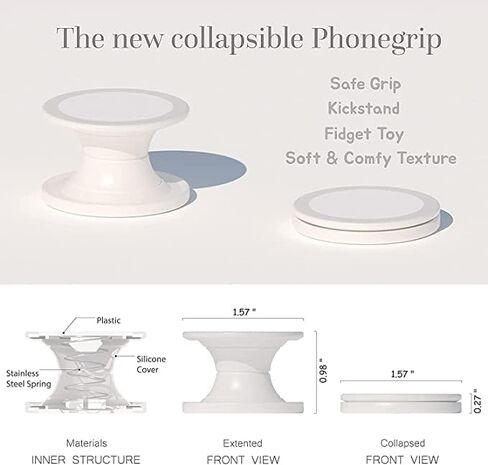 حامل هاتف قابل للطي بمقابض دوارة 360 درجة للهواتف والأجهزة اللوحية (3 عبوات) - قلب أبيض وذهبي وردي ورخام هندسي وذهبي وردي in Kuwait