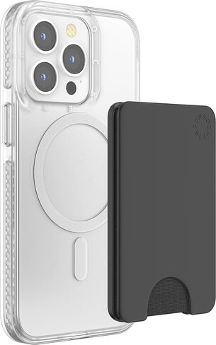 PopSockets Minimalist Slim Phone Wallet with MagSafe® Adapter Ring, Phone Card Holder, Wireless Charging Compatible, Wallet Without Grip Compatible with MagSafe®- in Saudi Arabia
