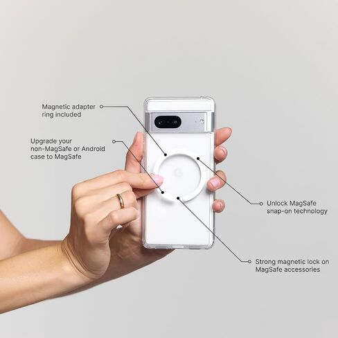 محفظة هاتف PopSockets Minimalist رفيعة مع حلقة محول MagSafe®، حامل بطاقة هاتف، متوافقة مع الشحن اللاسلكي، محفظة بدون قبضة متوافقة مع MagSafe®- in Kuwait