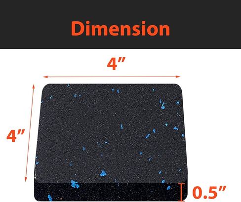 (12 حزمة) سجادات معدات التمرين AR-PRO مقاس 4 × 4 × 0.5 بوصة مضادة للانزلاق وممتصة للصدمات وأرضية مطاطية واقية مثالية لأجهزة المشي والمدربين البيضاويين وآلات التجديف والدراجات الثابتة in Kuwait