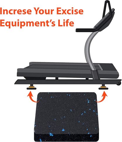 (12 حزمة) سجادات معدات التمرين AR-PRO مقاس 4 × 4 × 0.5 بوصة مضادة للانزلاق وممتصة للصدمات وأرضية مطاطية واقية مثالية لأجهزة المشي والمدربين البيضاويين وآلات التجديف والدراجات الثابتة in Kuwait