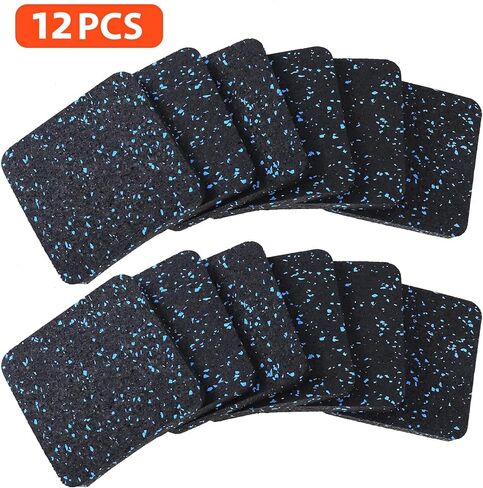 (12 حزمة) سجادات معدات التمرين AR-PRO مقاس 4 × 4 × 0.5 بوصة مضادة للانزلاق وممتصة للصدمات وأرضية مطاطية واقية مثالية لأجهزة المشي والمدربين البيضاويين وآلات التجديف والدراجات الثابتة in Kuwait