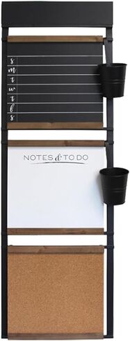 Stratton Home Decor Henry Wall Organizer - Functional Decor Piece with Calendar, Chalkboard, Corkboard Sections - Large Wall-Mounted Command Center for Living Room, Kitchen, Dining Room, Study in Saudi Arabia