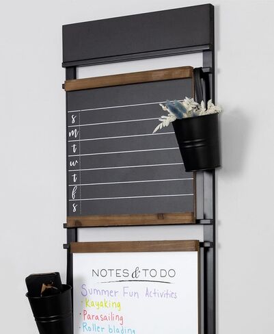 Stratton Home Decor Henry Wall Organizer - Functional Decor Piece with Calendar, Chalkboard, Corkboard Sections - Large Wall-Mounted Command Center for Living Room, Kitchen, Dining Room, Study in Saudi Arabia