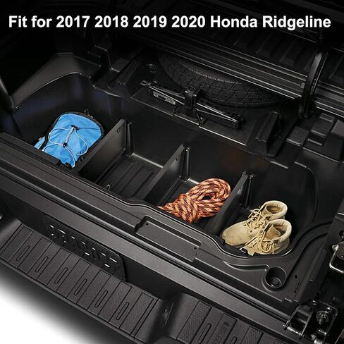 فواصل HAKA TOUGH Trunk داخل السرير، فواصل حمولة صندوق السيارة متوافقة مع ملحقات Honda Ridgeline 2017-2022 قسم صندوق التخزين الخلفي استبدال OEM # 08U35-T6Z-100 in Saudi Arabia