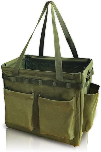 Multifunctional Storage Toolbox Carry Griddle,Large Grill Utensils Accessory Grilling Tools Basket Carrying Caddy Tool Tote Bag Storage Box Camp Cooking bbq Outdoor Picnic Organizer (Black) in Kuwait