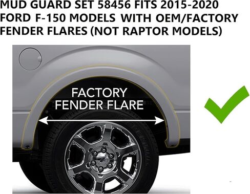 Husky Liners - Rear Mud Guards | 2015 - 2020 Ford F-150 w/ OEM Fender Flares, Rear Set - Black, 2 Pc. | 59451 in Saudi Arabia