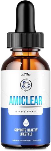 Amiclear Drops Advanced Support Official Formula - Dietary Supplement Drops - Extra Strength with Hawthorn Berry Organic, Horse Chestnut Extract, Grape Seed Extract Reusable Dropper Included (1 Pack) in Saudi Arabia