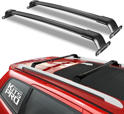 KitsPro 260 رطل قضبان متقاطعة لرف السقف لـ 2016-2019 Ford Explorer (تناسب فقط القضبان الجانبية المرتفعة في المصنع)، قضيب عرضي للشحن من الألومنيوم عالي التحمل باللون الأسود غير اللامع in Kuwait