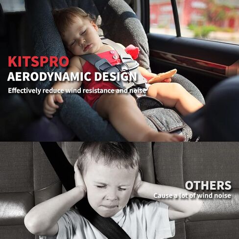 KitsPro 260 رطل قضبان متقاطعة لرف السقف لـ 2016-2019 Ford Explorer (تناسب فقط القضبان الجانبية المرتفعة في المصنع)، قضيب عرضي للشحن من الألومنيوم عالي التحمل باللون الأسود غير اللامع in Kuwait