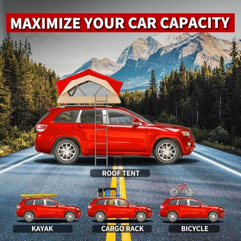 KitsPro 260 رطل قضبان متقاطعة لرف السقف لـ 2016-2019 Ford Explorer (تناسب فقط القضبان الجانبية المرتفعة في المصنع)، قضيب عرضي للشحن من الألومنيوم عالي التحمل باللون الأسود غير اللامع in Kuwait