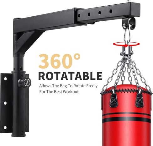شماعة حقيبة ثقيلة تثبت على الحائط، حامل حقيبة ملاكمة قابل للتعديل، حامل حقيبة ملاكمة شديدة التحمل لصالة الألعاب الرياضية المنزلية، سعة 800 رطل in Kuwait